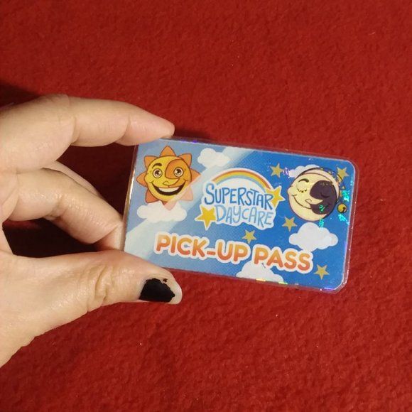 Custom Handmade Laminate Cosplay Fnaf Superstar Daycare Pickup Pass Holographic! - Picture 1 of 2